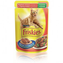 Консервы для котов Friskies с индейкой и печенью, упаковка 20х100 г 
