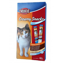 Деликатесы Trixie Creamy Snacks для кошек, птица/печень, 6х15г
