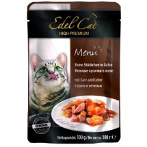Влажный корм Edel Cat pouch гусь и печень в желе,  для кошек 100 г