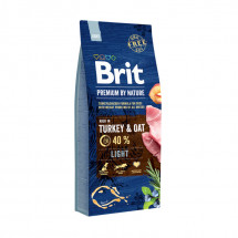 Корм Brit Premium Light Turkey & Oats облегченный для склонных к ожирению собак