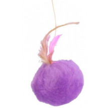 Игрушка ТМ Природа Мячик меховой с перьями на резинке, для кошек