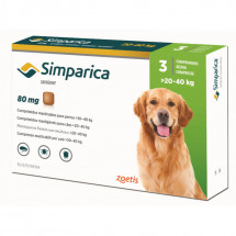 Симпарика 80 мг средство от блох и клещей для собак 20-40 кг, 1 таблетка 