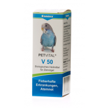 Витамины – драже Canina Petvital V 50 для птиц при воспалении, простуде, лихорадке 10 грамм