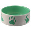 Миска керамическая для собак Trixie, зеленая с лапками, 1,4л/20см фото