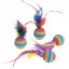 Игрушка для кошек, мяч с разноцветными перышками Karlie-Flamingo Rainbow Balls, резина, 3 см фото