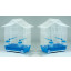 Клетка для пернатых AnimAll Helga KS-1, цинк, бело-голубая, 49х32х57,5 см фото